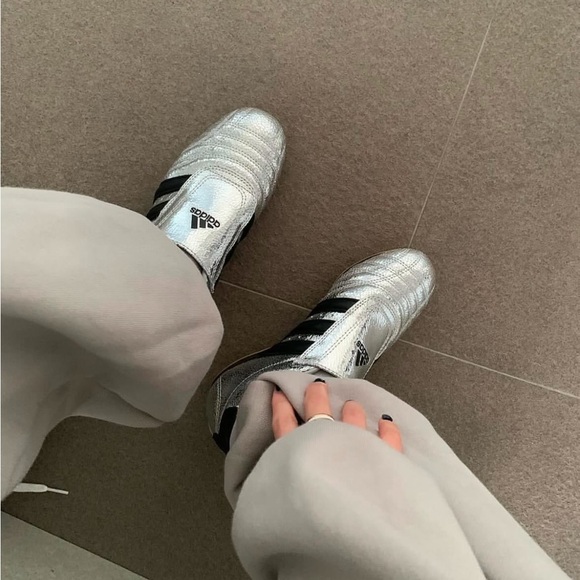 Adidas Taekwondo metallic textured-leather slip-on sneakers - Picture 3 of 12